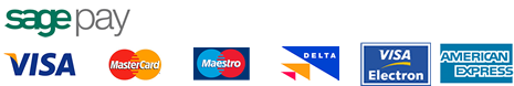 All major credit cards through Sage Pay Secure processing
