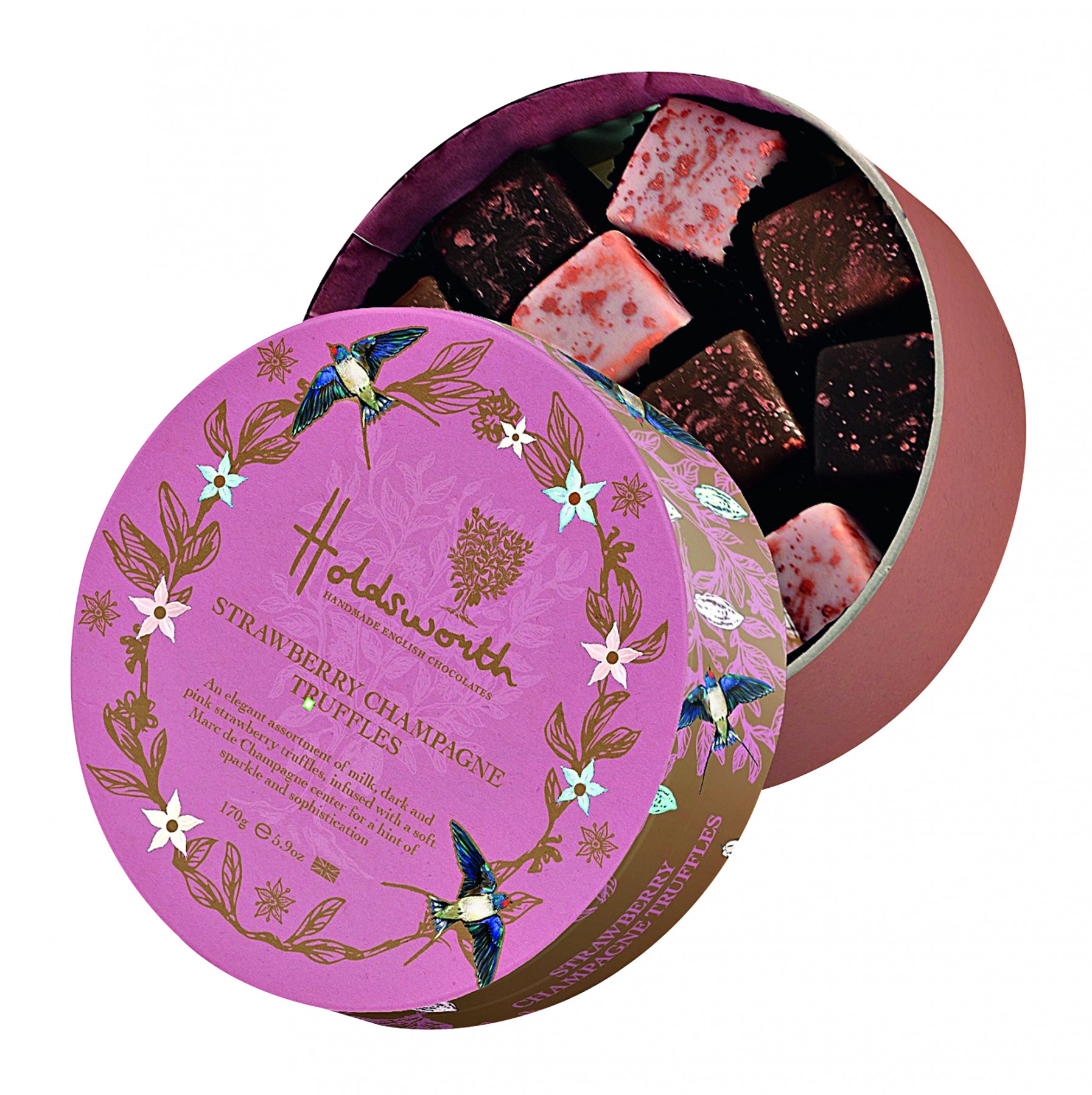 Strawberry Champagne Truffle Gift Box 170g