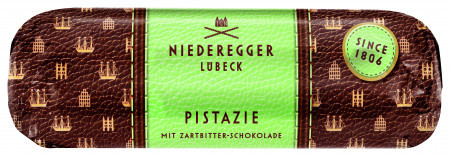 Signature Loaf Pistachio marzipan in dark chocolate 125g