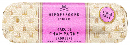 Signature Loaf Strawberry Marc de Champagne in milk chocolate 125g